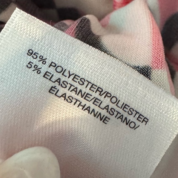 Anne Klein Pink & Black Printed 3/4 Sleeve V-Neck Wrap Top Rich Camellia Multi - Picture 8 of 8